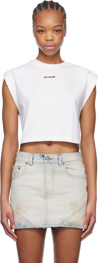 We11done White Sleeveless Crew-Neck Top