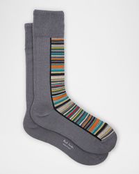 Men's Half Signature Stripe Crew Socks