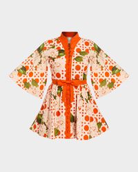 Carmen Flare-Sleeve Bow Mini Dress