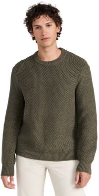 Alex Mill Honeycomb Crewneck Sweater Heather Olive XS