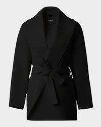 Tyra Double-Face Wool Wrap Coat with Tie Belt