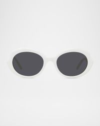 Round Slim Acetate Sunglasses