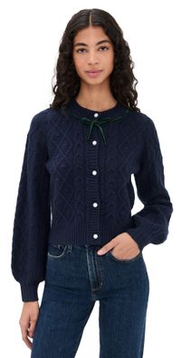 WAYF Signature Cardigan Navy M