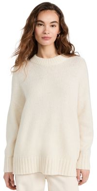 Jenni Kayne Alpaca Cocoon Crew Neck Pullover Ivory L