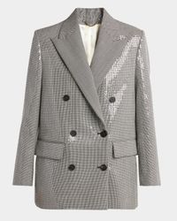 Journey Sequined Houndstooth Boyfriend Jacket