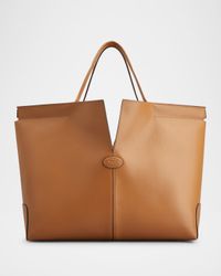 Medium Leather Di Folio Tote Bag