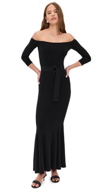 Norma Kamali Kamali Kulture Off Shoulder Fishtail Gown Black M