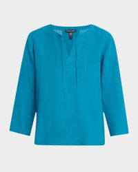 Tie-Neck Organic Linen Top