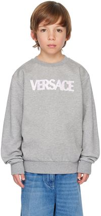 Versace Kids Gray Embroidered Sweatshirt