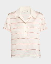 Stripe Knit Collar Polo Shirt