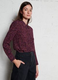 Attic And Barn - Chemise col classique imprimé fleuri - Taille 46 - Violet