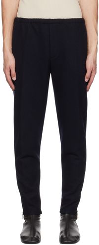 Dries Van Noten Navy Drawstring Trousers