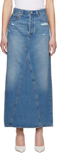 Levi's Blue Icon Denim Maxi Skirt