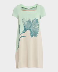 Floral Jacquard Knit Knee-Length A-Line Dress