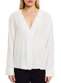 Esprit - Top Col V - Taille L - Blanc