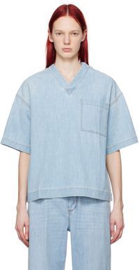Bottega Veneta Blue Bleached Denim Shirt