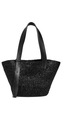 LIÉ STUDIO The Bianca Small Raffia Bag Black One Size