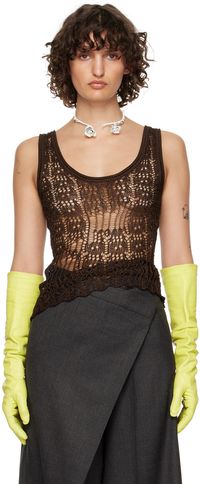 Acne Studios Brown Laddered Tank Top