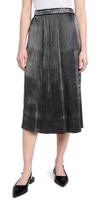 Le Superbe Foil Pleated Skirt Silver M
