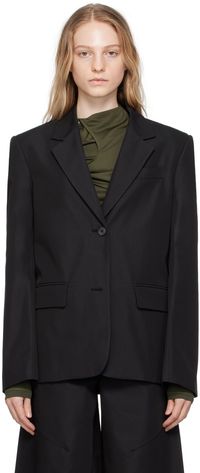 OPEN YY Black Single-Breasted Blazer