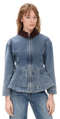 Line & Dot Mottle Denim Jacket Denim Blue M