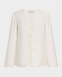 Silk Mandarin Closure Top