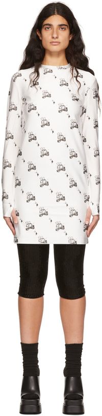We11done White Artwork Dress