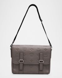 Men's Aren Monogram Leather Crossbody Bag