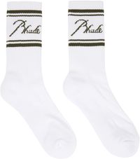 Rhude White 'Rhude' Script Logo Socks
