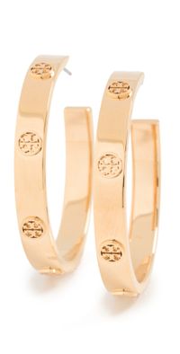 Tory Burch Miller Stud Hoop Earrings Tory Gold One Size