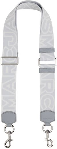 Marc Jacobs Gray 'The Outline Logo Webbing' Shoulder Strap