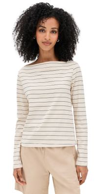 Leset Margo Stripe Boatneck Natural/Midnight Stripe XL