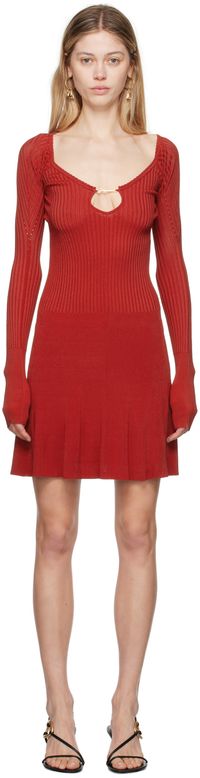 JACQUEMUS Red Les Sculptures 'La mini robe Pralù' Minidress