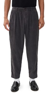 Universal Works Pleated Corduroy Track Pants Charcoal 28