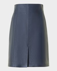 Lamb Nappa Leather A-Line Skirt