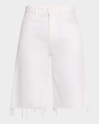 The Maven Bermuda Fray Denim Shorts