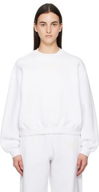alexanderwang.t Pull molletonné blanc à logo en relief