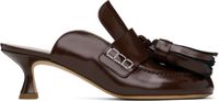 JW Anderson Burgundy Tassel Leather Mules