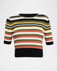 Nyla Striped Short-Sleeve Sweater