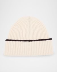 Men's Tipped Cashmere Rib Beanie Hat