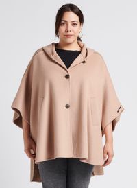 Persona By Marina Rinaldi - Poncho ample en laine mélangée - Taille L - Marron