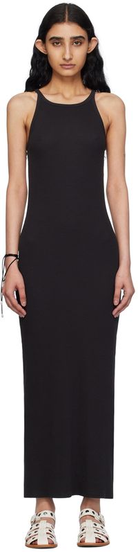 rag & bone Black 'The Essential Rib String Tank' Midi Dress