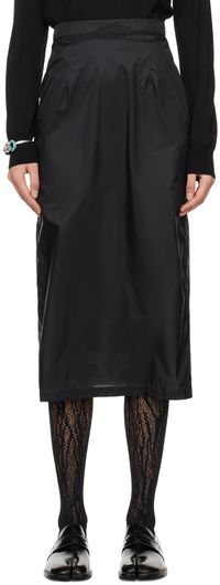 Maison Margiela Black Vented Midi Skirt