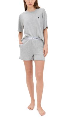 Polo Ralph Lauren French Terry Short Sleeve Pajama Set Heather Grey M