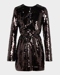 Fifi Sequined Long-Sleeve Mini Dress
