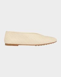 Micro Woven Nappa Leather Ballerina Flats