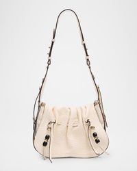 Bolton Ruched Flap Leather Shoulder Bag