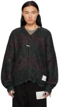 Maison MIHARA YASUHIRO Gray Mohair Knit Cardigan