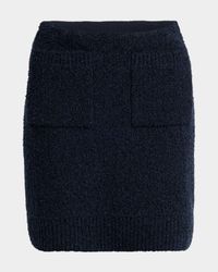Front-Pockets Boucle Mini Skirt