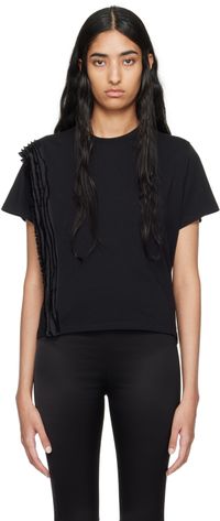 MM6 Maison Margiela Black Pleated T-Shirt